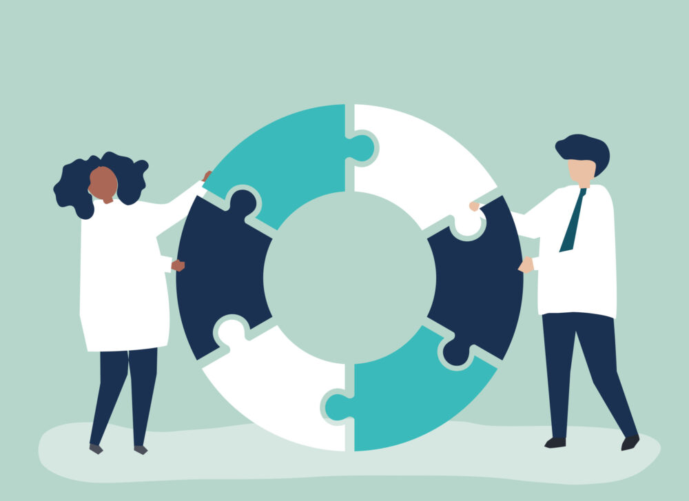 Ilustración de automatización con N8N para empresas y conexión de flujos de trabajo orgánicos - Área F5